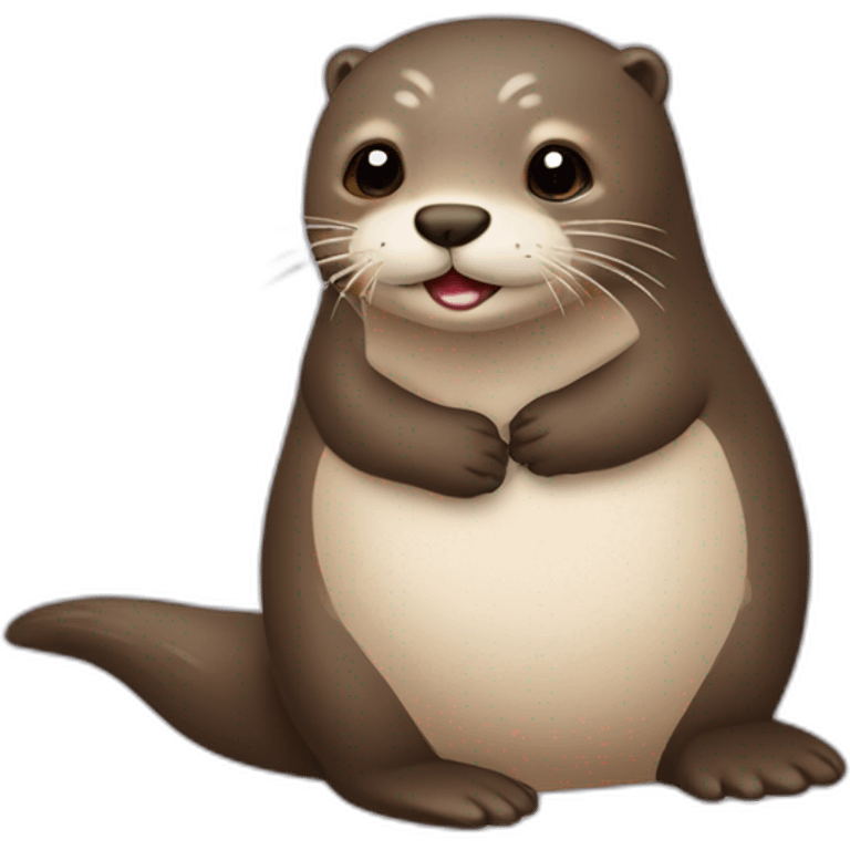 Une loutre et des cœurs  emoji