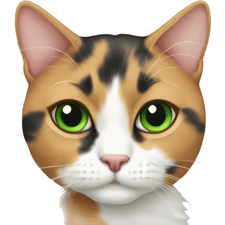 calico cat with green eyes emoji