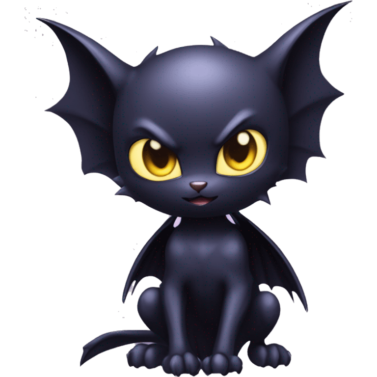 Cool Cute Edgy Dark Black Batty Chibi Noibat-Cat-Pokémon-Fakémon-hybrid emoji