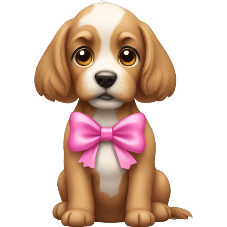 Dog with pink bow emoji