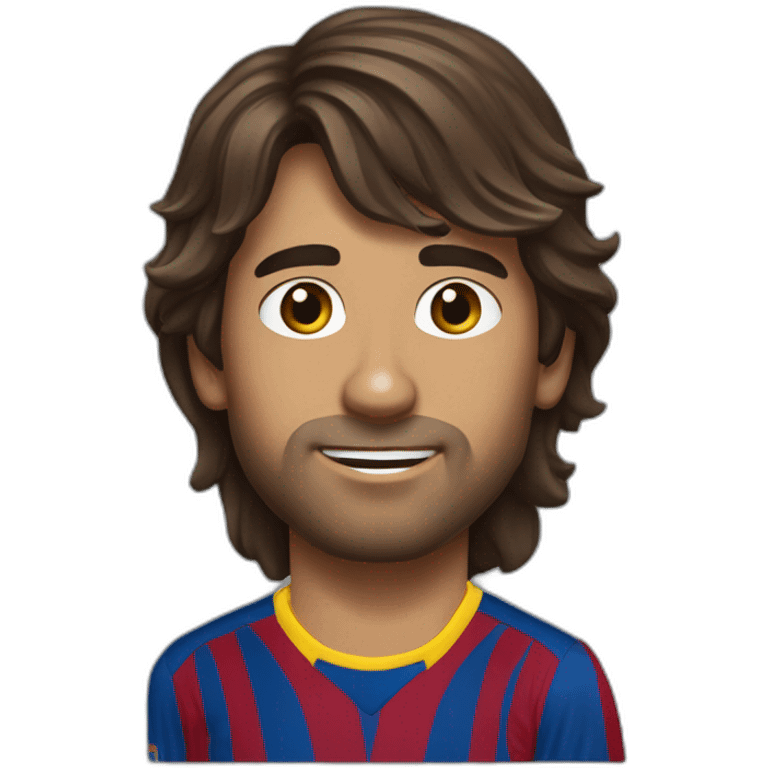 Fútbol club Barcelona soporter brown Long hair emoji