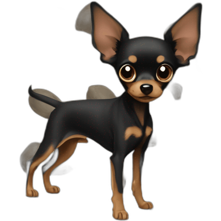 Russian toy terrier full  dark emoji