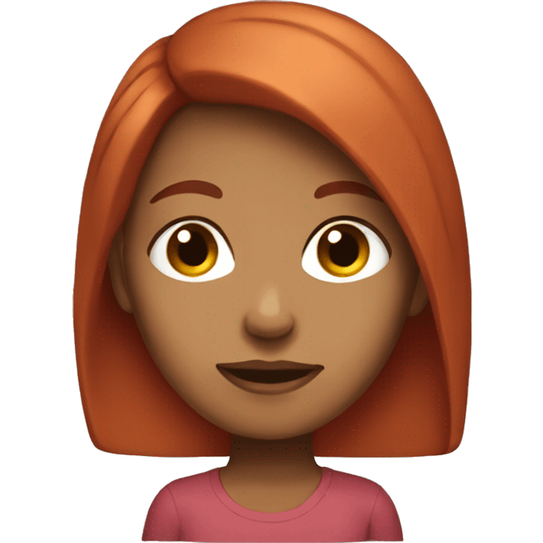 Half brown half red haired girl emoji