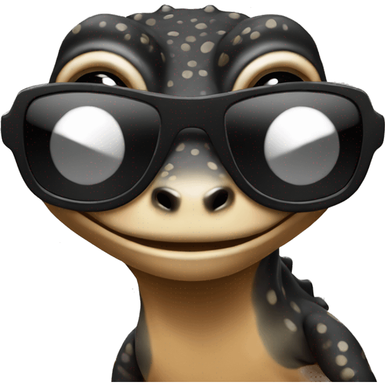  Black and brown Gecko with sunglasses emoji