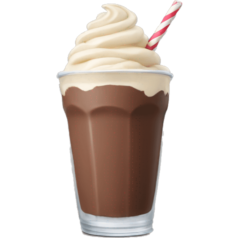 A chocolate milkshake emoji