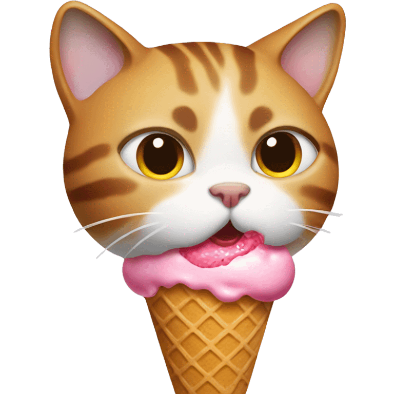 Cat eating ice cream emoji