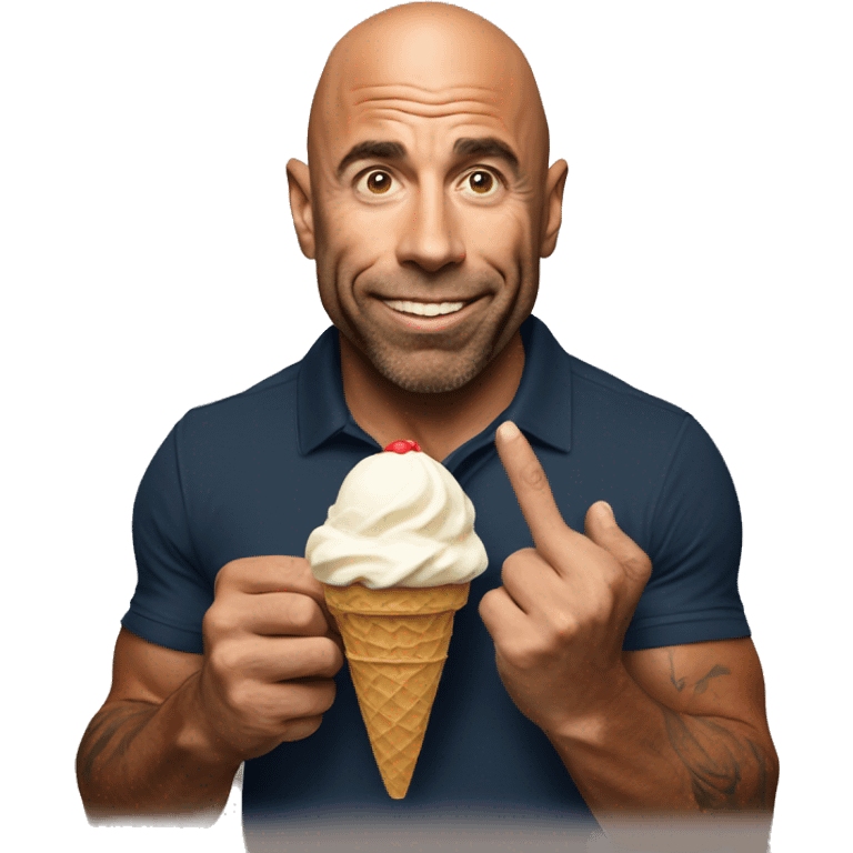 Joe Rogan holding an ice cream cone emoji