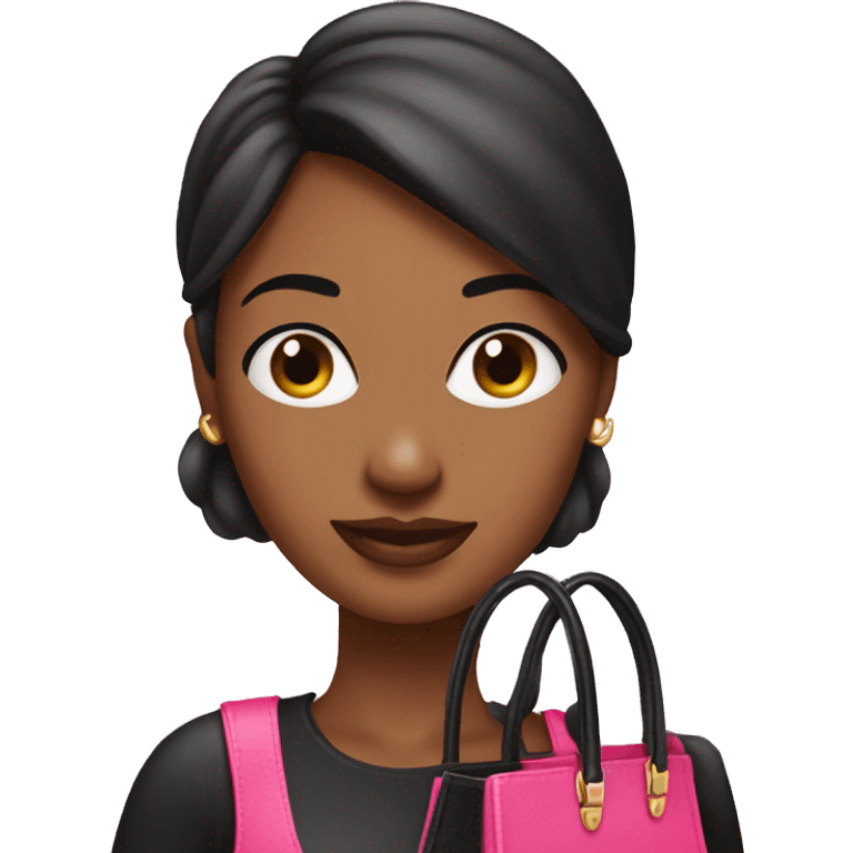 Pretty women holding pink black birkin bag emoji