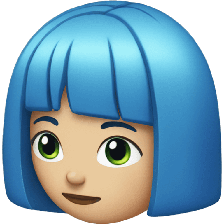 Blue hair silence emoji