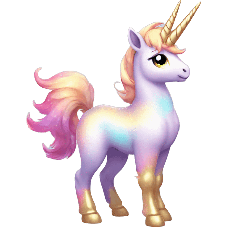 Shiny Sparkly Colorful Fluffy beautiful fantasy unicorn horn Kawaii Ethereal Anthro Sona Fakemon-animal Full Body emoji