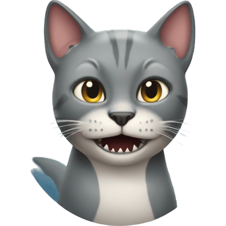 cat with shark teeth emoji