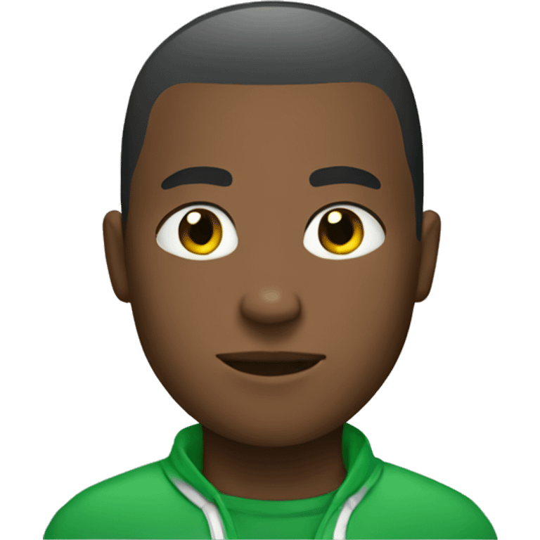 a black guy with a green buzzcut emoji