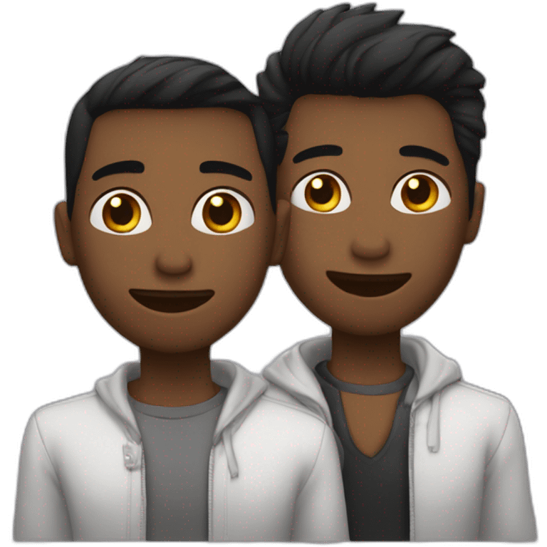 Couple gay mec asiat et mec noir emoji