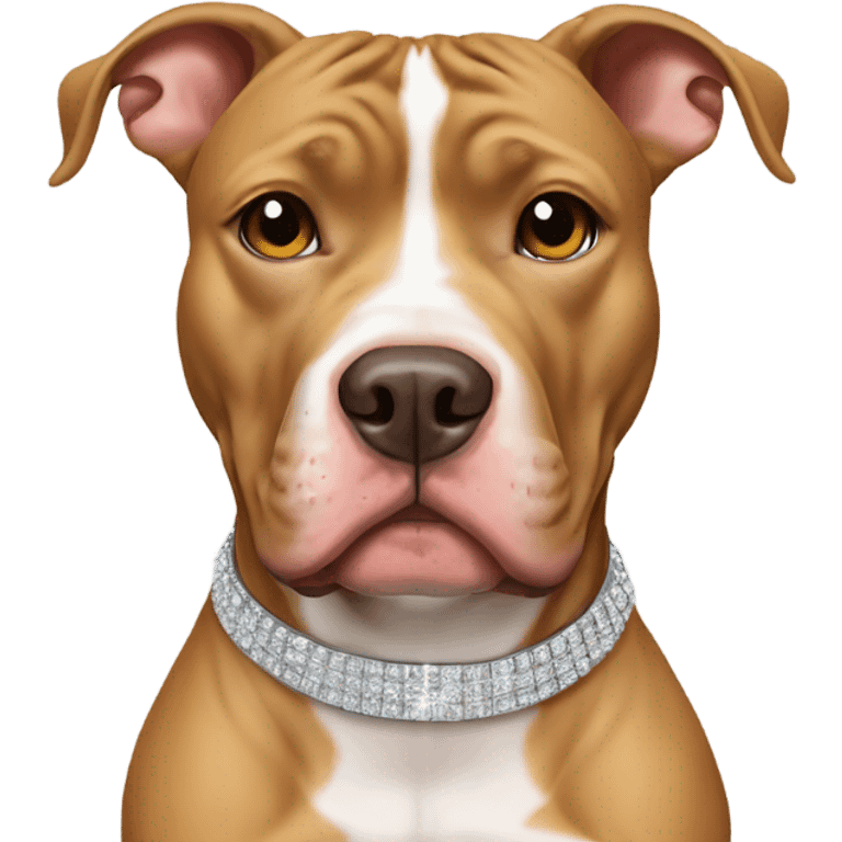 light brown pitbull bully with bling emoji