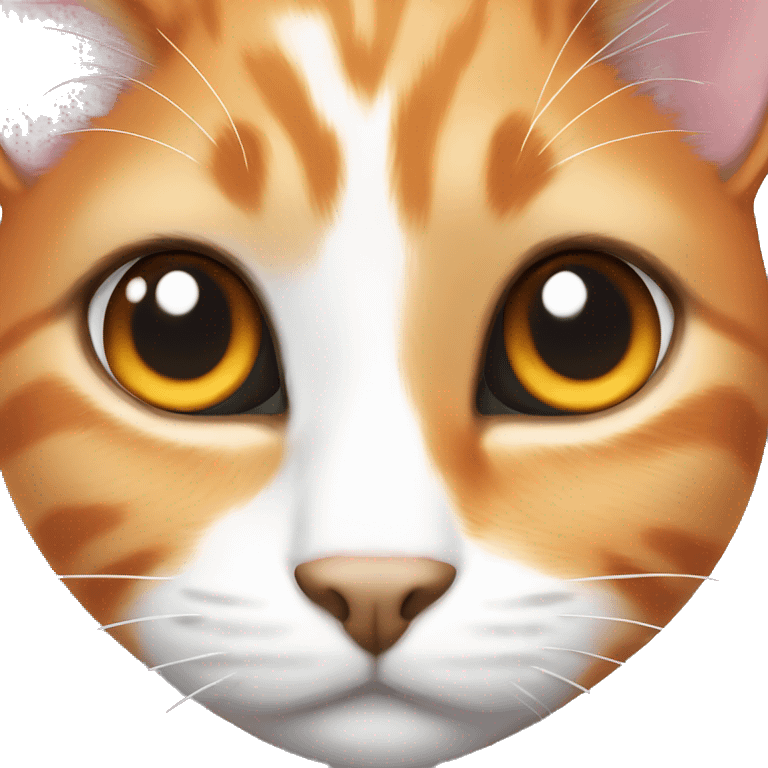 orange & white cat head cute eyes emoji