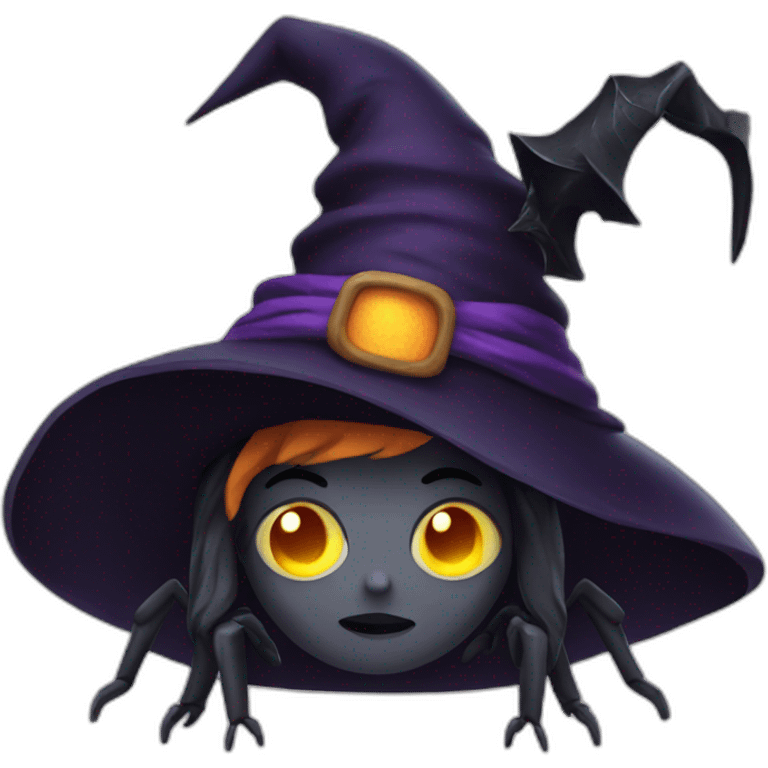 a spider dressed as a witch emoji