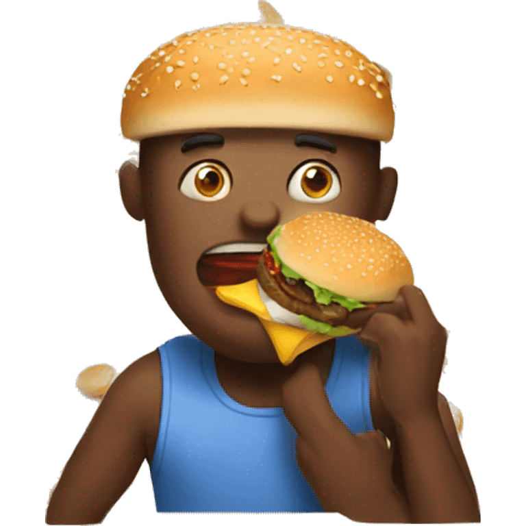 man eating burger emoji