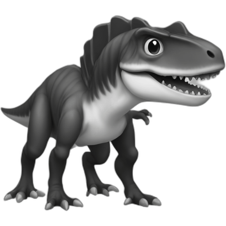 Black and white dino emoji