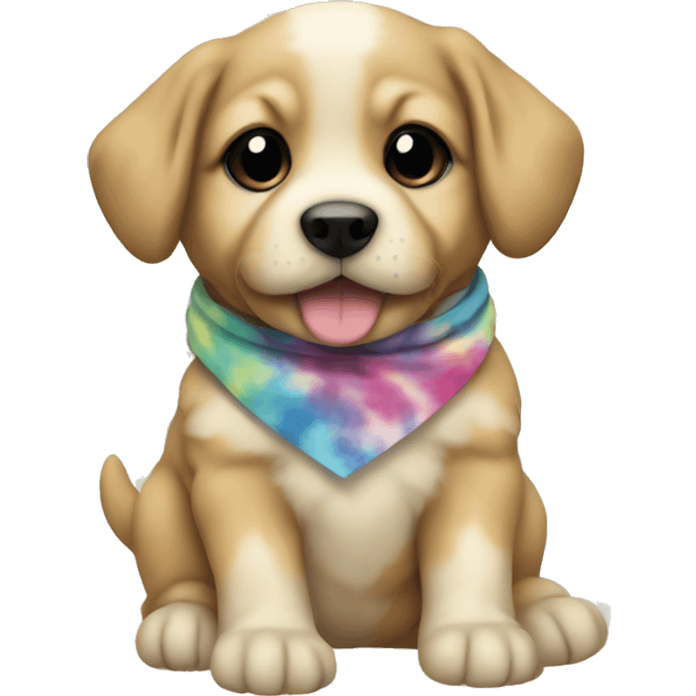 Tie dye puppy emoji