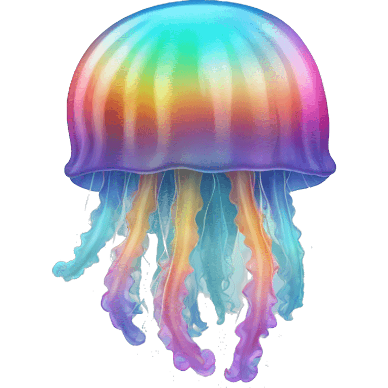 Gradient rainbow shimmery iridescent jellyfish emoji