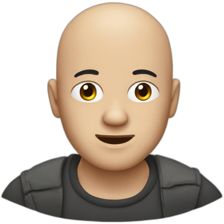 An bald man with scratches emoji