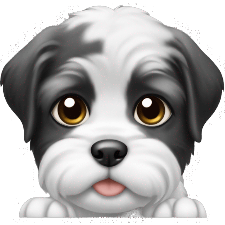 White and black shitzu puppy emoji