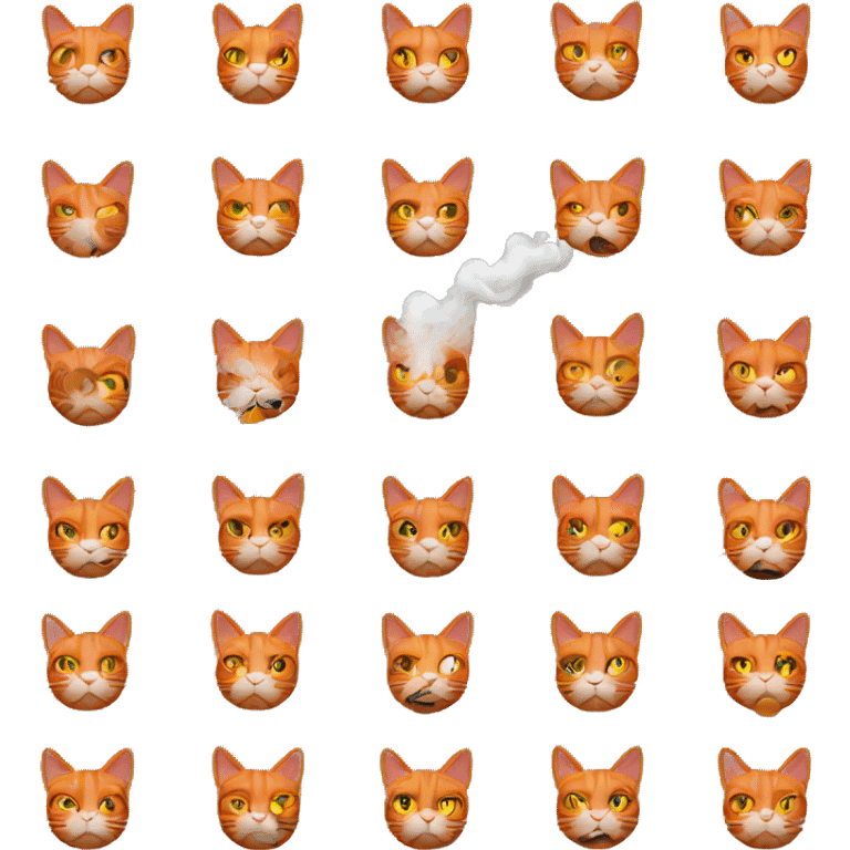 Orange cat smoking emoji