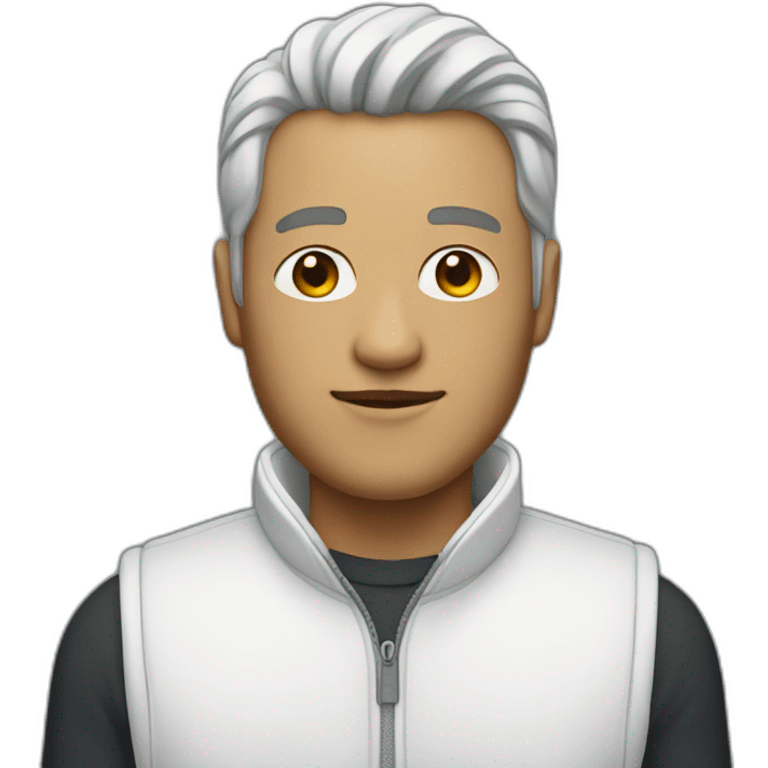 male in white fleece vest emoji