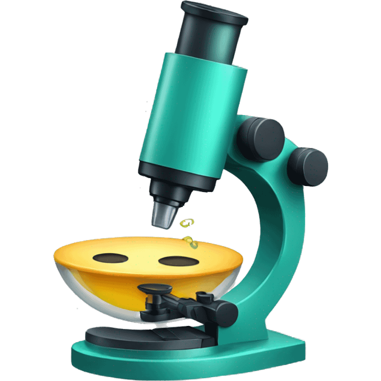 microscope with a face emoji