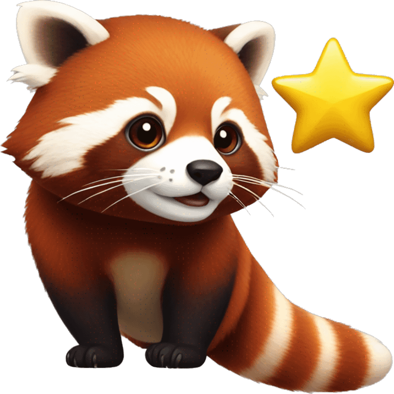 red panda with a yellow star emoji