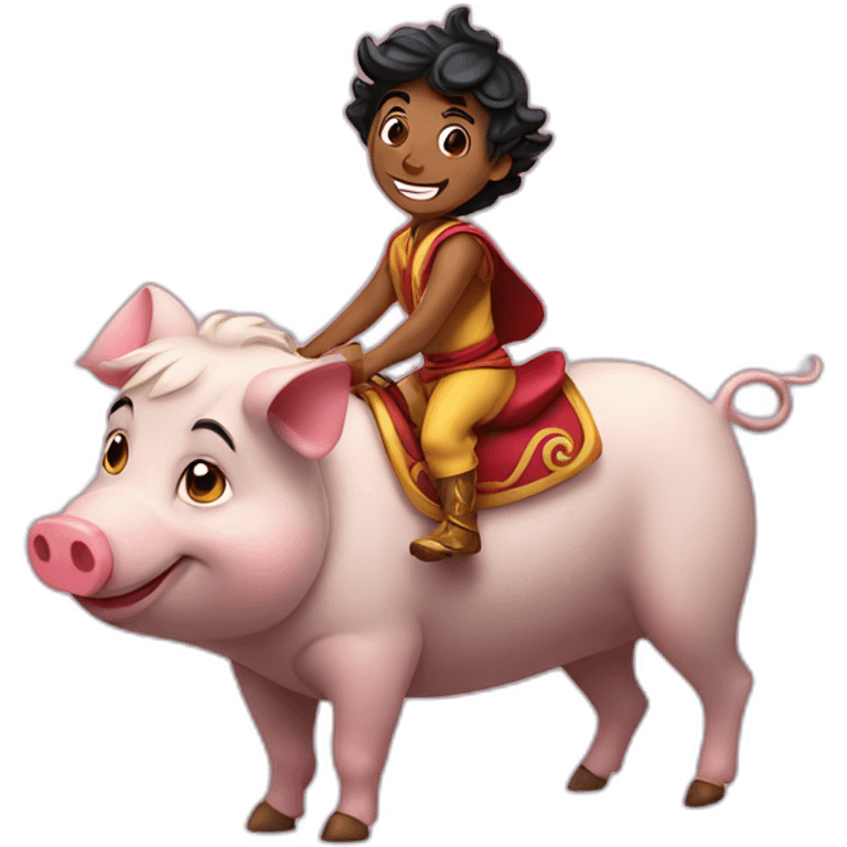 Aladin riding pig emoji