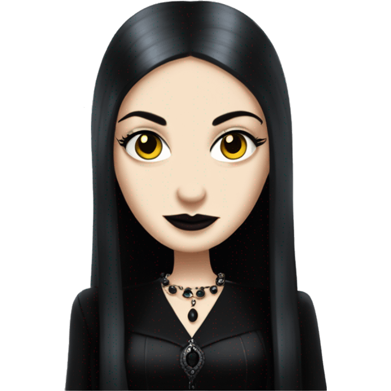 teen Morticia Addams,cute,showing off, show full body, accessories, dress  emoji