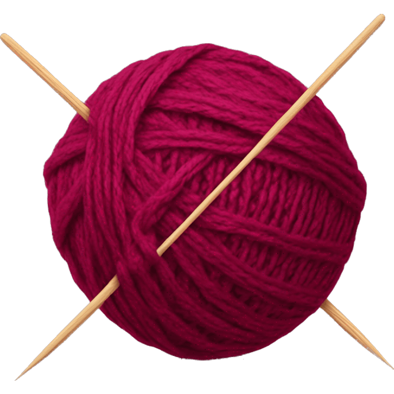 burgundy ball of thread with knitting needles emoji