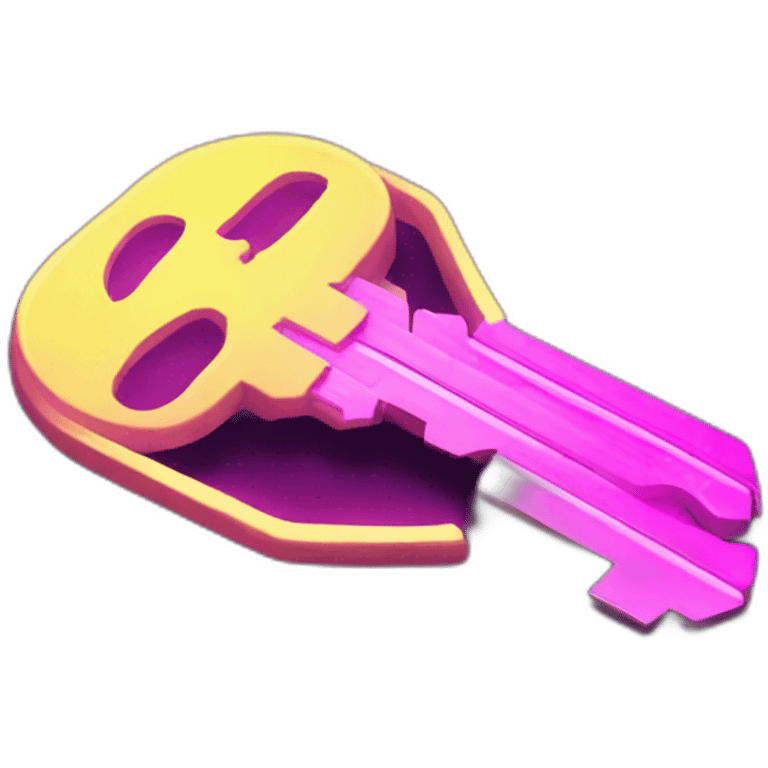 Digital Keys in a cyberpunk environment with neon lighting. emoji