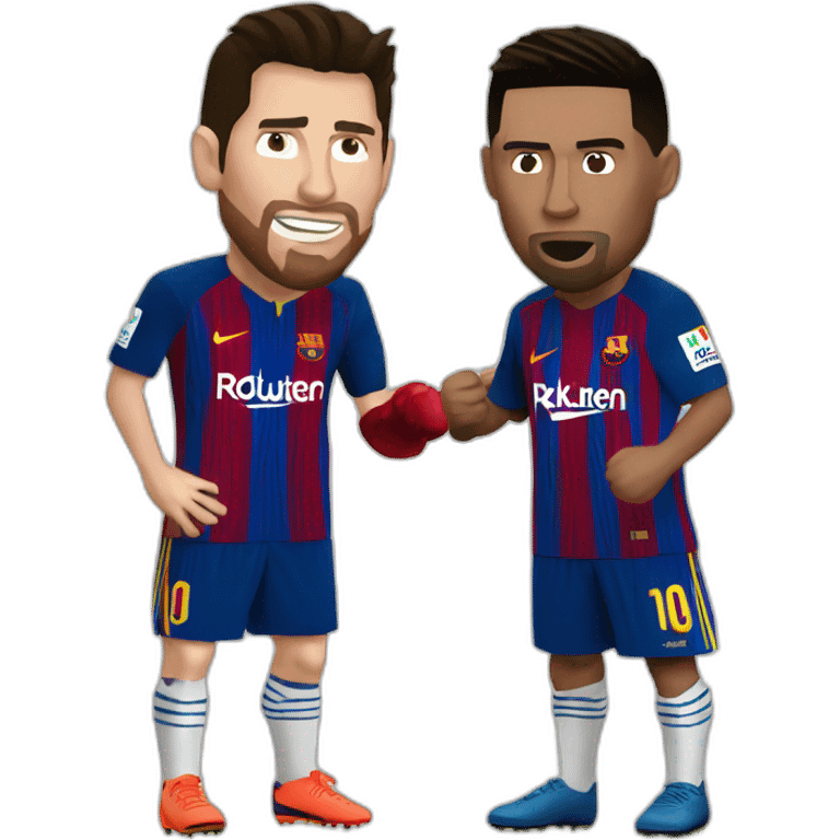 Messi and RONALDO fight  emoji