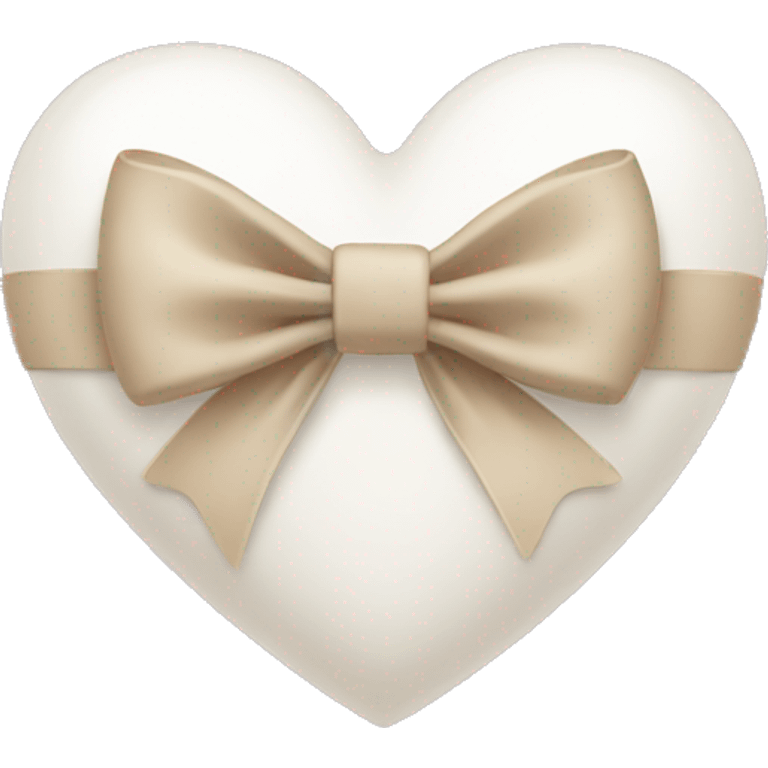 white heart with beige bow emoji