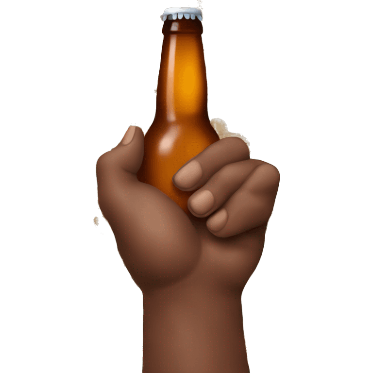 hold-my-brown beer bottle-just-the-dark skin hand-and-beer emoji