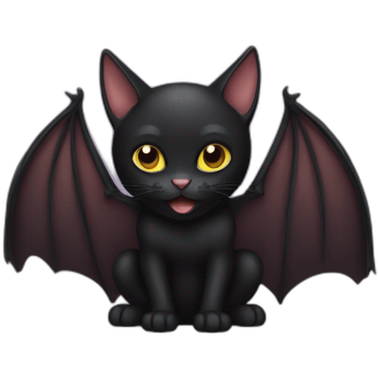 Black cat bat emoji