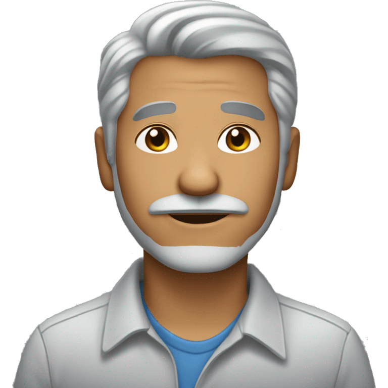 Latino 50th men with light beard and grey hair emoji