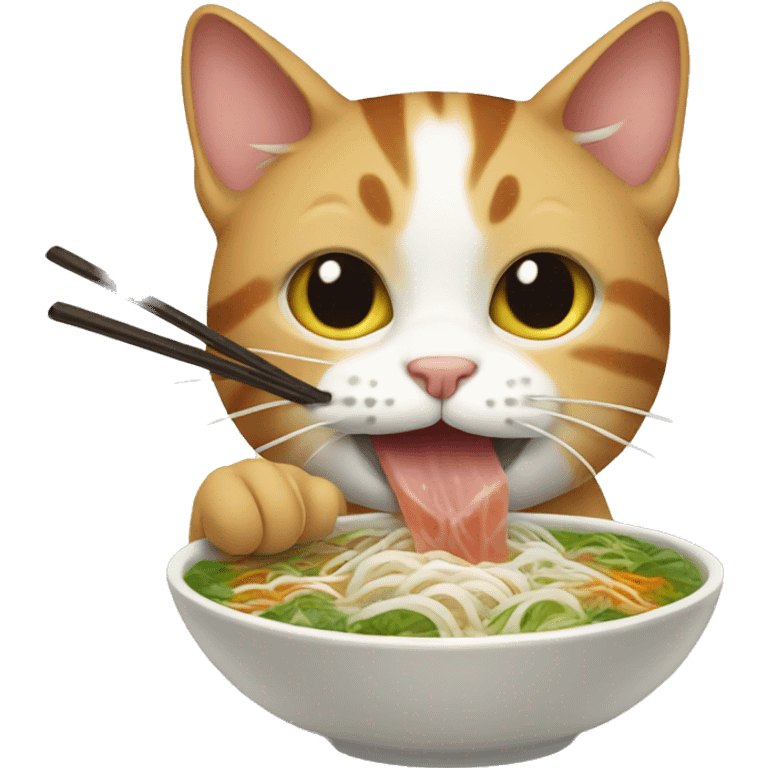 Cat eating pho emoji