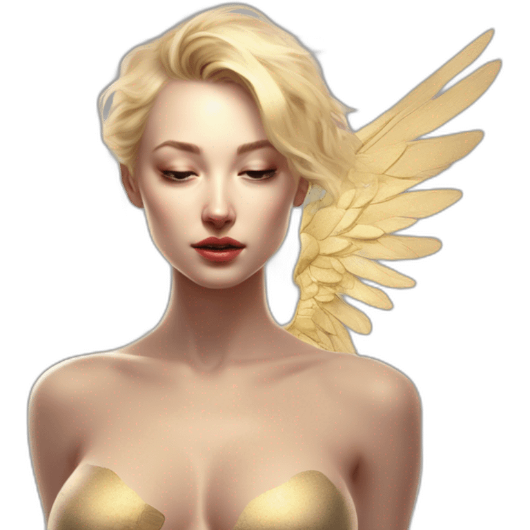 blonde woman,-bare-tits,-wings,bathed-in-shadows,-fov-90-degrees,-short-lighting,-l-usm,-cold-colors,-gilded-technique,-extremely-hyper-aesthetic,-absurdres emoji