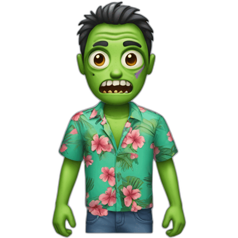 zombi wearing a hawaii shirt emoji