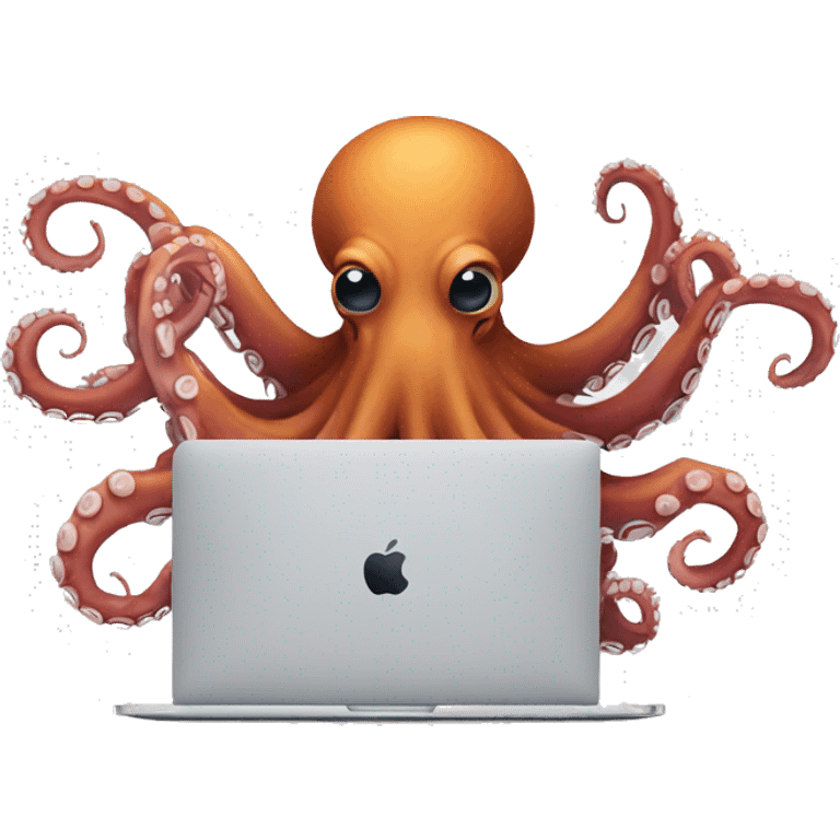 octopus with a macbook emoji