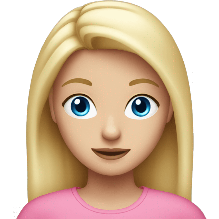 blonde girl with blue eyes in pink clothes emoji