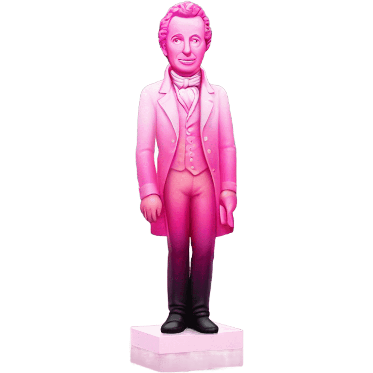 Pink ombre James Monroe statue with glitter emoji