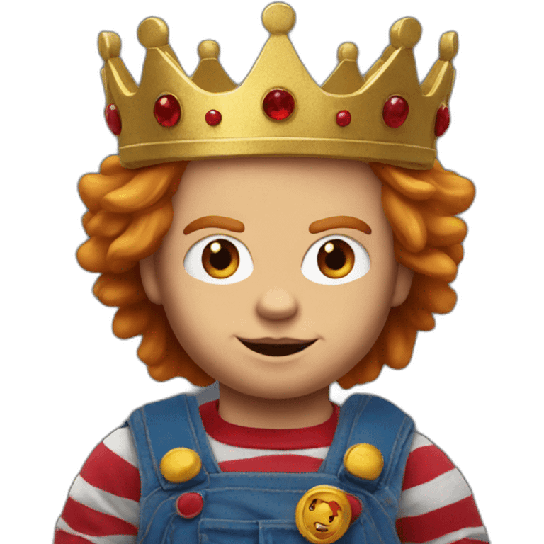 Chucky wearing a golden crown emoji