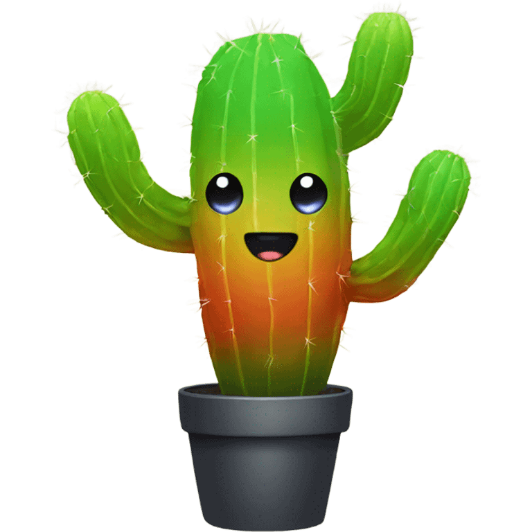 Rainbow cactus emoji