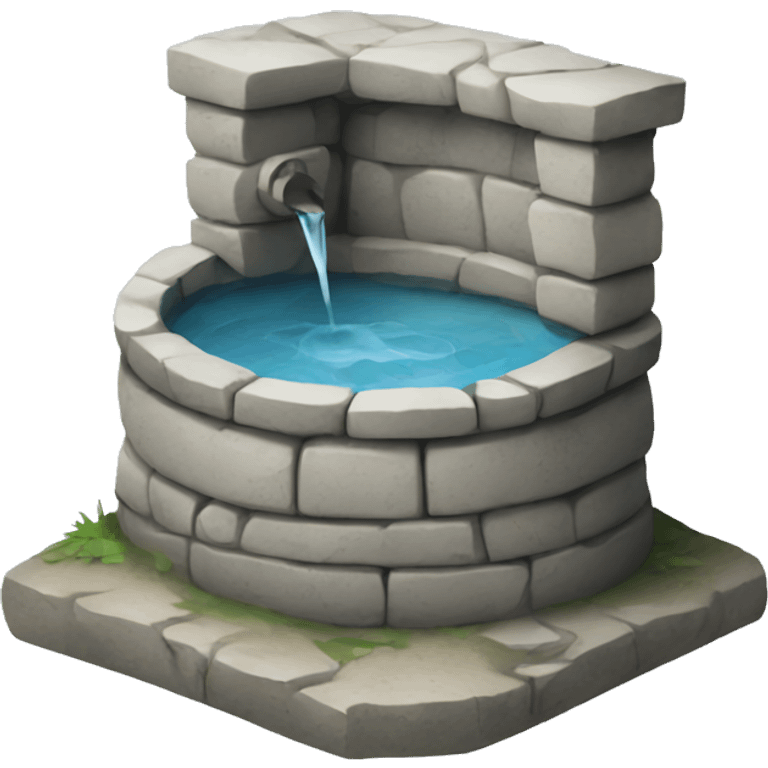 a water well made out of stone emoji