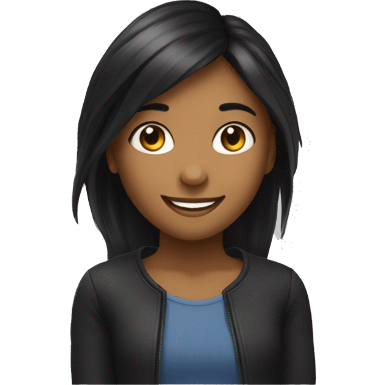 Une fille claire et noire fesant un signe en souriant emoji