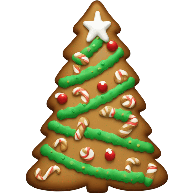 A gingerbread decorating a Christmas tree emoji